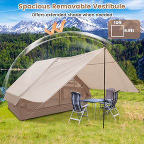 4-6 People Inflatable Camping Tent with Porch and Carrying Bag