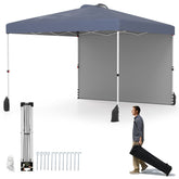 10 X 10 FT Pop up Canopy Tent with 1 Sidewall and Wheeled Bag