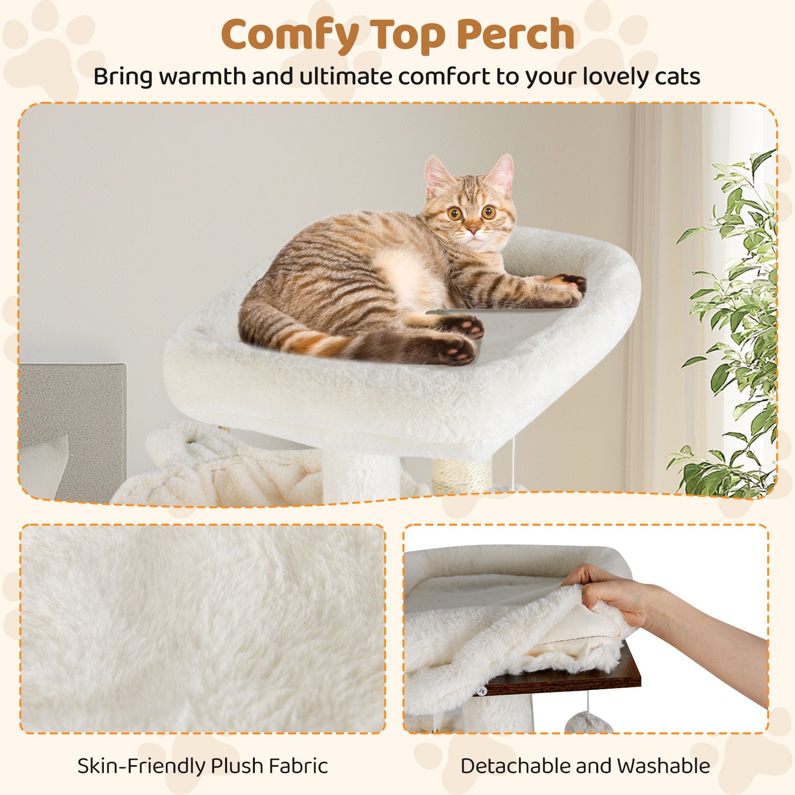 Cat Tree with Litter Box Enclosure Condo 2 Hammocks Perch Sisal Scratching Posts and Mats