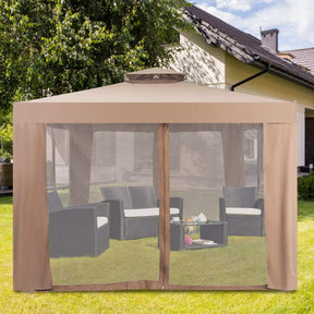 10’x 10’ Outdoor Canopy Gazebo Patio Tent Shelter with Mosquito Netting