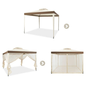 10’x 10’ Outdoor Canopy Gazebo Patio Tent Shelter with Mosquito Netting