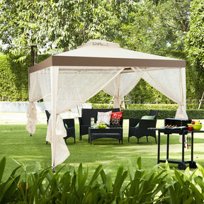 10’x 10’ Outdoor Canopy Gazebo Patio Tent Shelter with Mosquito Netting