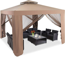 10’x 10’ Outdoor Canopy Gazebo Patio Tent Shelter with Mosquito Netting