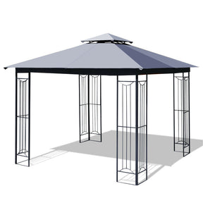 10 x 10 FT Heavy-Duty Patio Canopy Gazebo Tent with 2 Tier Vented Roof
