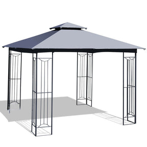 10 x 10 FT Heavy-Duty Patio Canopy Gazebo Tent with 2 Tier Vented Roof