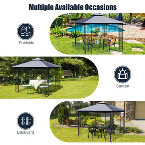 10 x 10 FT Heavy-Duty Patio Canopy Gazebo Tent with 2 Tier Vented Roof