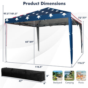 10 x 10 Feet Outdoor Pop-up Canopy Tent Gazebo Shelter with 4 Removable Mesh Walls