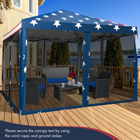 10 x 10 Feet Outdoor Pop-up Canopy Tent Gazebo Shelter with 4 Removable Mesh Walls