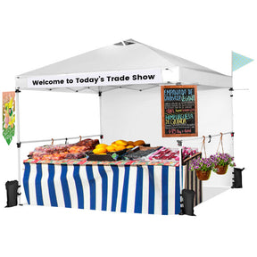 10 x 10 Feet Portable Commercial Pop-up Canopy Foldable Party Tent Awning with Detachable Sidewall and Roller Bag