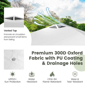 10 x 10 Feet Portable Commercial Pop-up Canopy Foldable Party Tent Awning with Detachable Sidewall and Roller Bag