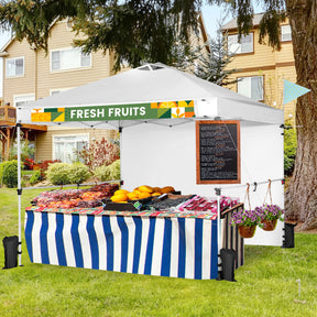 10 x 10 Feet Portable Commercial Pop-up Canopy Foldable Party Tent Awning with Detachable Sidewall and Roller Bag