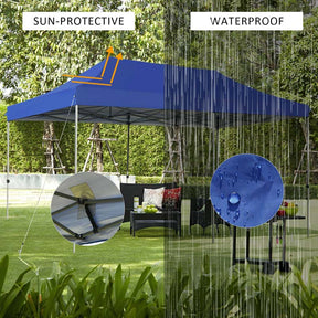 10 x 20 FT Outdoor Pop Up Canopy Portable Folding Camping Tent with Adjustable Height and Storage Bag