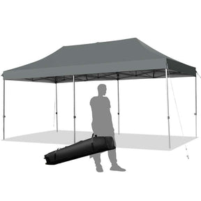 10 x 20 FT Outdoor Pop Up Canopy Portable Folding Camping Tent with Adjustable Height and Storage Bag