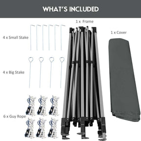10 x 20 FT Outdoor Pop Up Canopy Portable Folding Camping Tent with Adjustable Height and Storage Bag