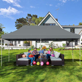 10 x 20 FT Outdoor Pop Up Canopy Portable Folding Camping Tent with Adjustable Height and Storage Bag