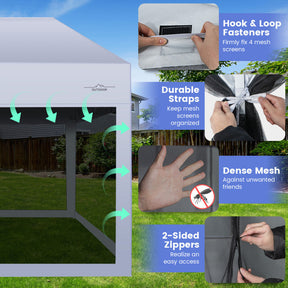 10 x 20 Feet Pop-Up Canopy Party Tent Heavy Duty Garage Car Shelter with Removable Sidewalls and 2-Wheeled Bag