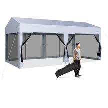 10 x 20 Feet Pop-Up Canopy Party Tent Heavy Duty Garage Car Shelter with Removable Sidewalls and 2-Wheeled Bag