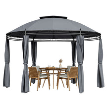 11.5 Feet Outdoor Dome Gazebo Patio Round Canopy Shelter with Removable Curtain and Large Activity Space