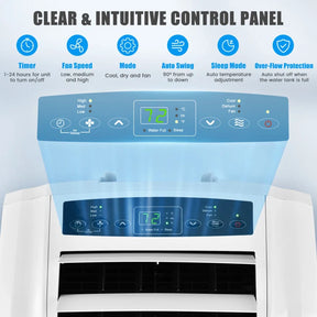 11500 BTU 3-in-1 Portable Air Conditioner Powerful AC Unit with Dual Hose and Remote Control