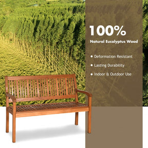 Two Person Solid Wood Garden Bench
