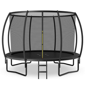 12FT ASTM Approved Trampolines Outdoor Large Recreational Trampoline with Enclosure Net and Safety Pad for Kids Youth Adults