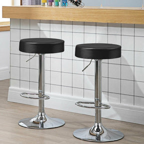 Set of 2 Adjustable Swivel Round Bar Stool Pub Chair