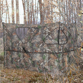 2-Panel Portable Hunting Blind Pop-Up Ground Hunting Fence with Brush-in Loops and 3 Shoot Through Ports