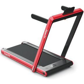 2-in-1 Folding Electric Motorized Treadmill with Remote Control and Dual Display
