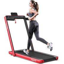 2-in-1 Folding Electric Motorized Treadmill with Remote Control and Dual Display