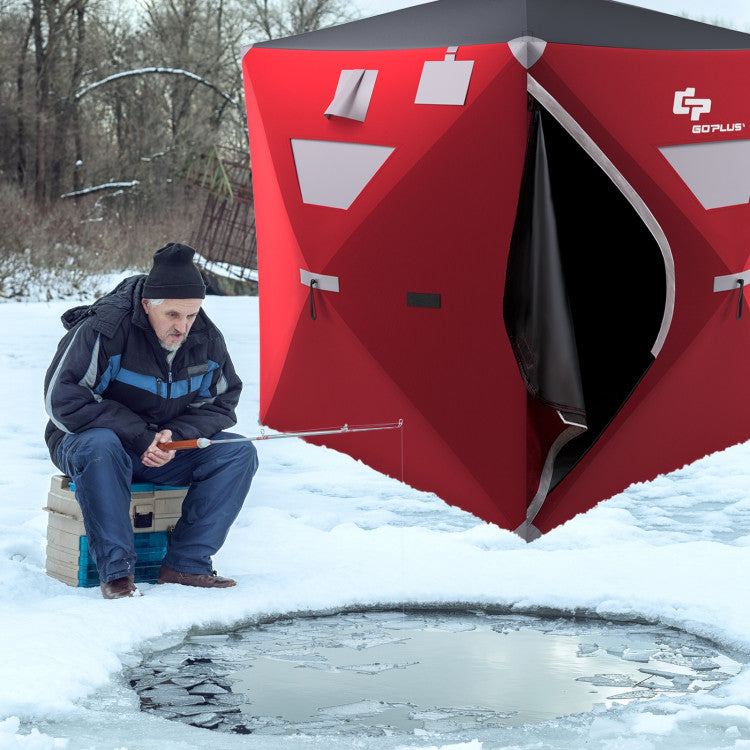 2-person Portable Pop-Up Ice Fishing Shelter Tent with Carrying Bag