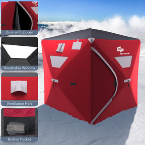 2-person Portable Pop-Up Ice Fishing Shelter Tent with Carrying Bag