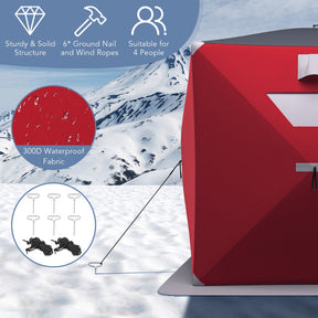 2-person Portable Pop-Up Ice Fishing Shelter Tent with Carrying Bag