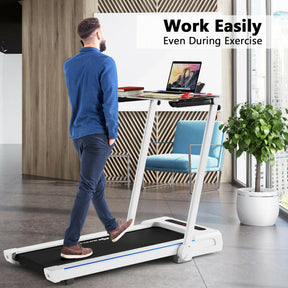 2.25 HP 3-in-1 Electric Folding Treadmill Running Machine with Large Desk and LCD Display