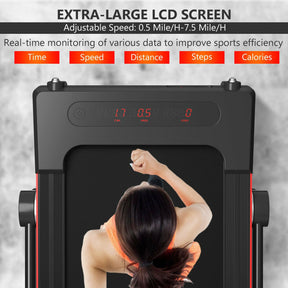 2.25 HP 3-in-1 Electric Folding Treadmill Running Machine with Large Desk and LCD Display