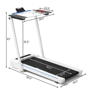 2.25 HP 3-in-1 Electric Folding Treadmill Running Machine with Large Desk and LCD Display