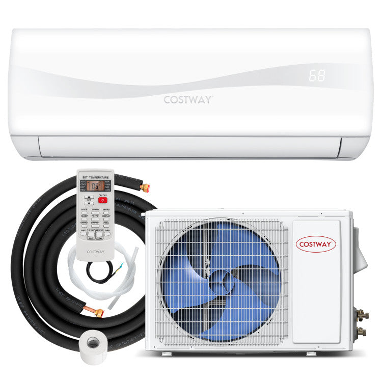 24000BTU 208-230V Mini Split Air Conditioner and Heater 18.5 Seer2 Wall-Mounted Ductless AC Unit with Self Cleaning and Auto Defrost