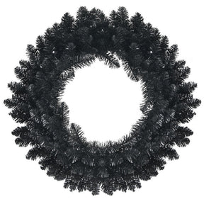 24 Inch Artificial Pre-lit Halloween Wreath with 35 Purple LED Lights