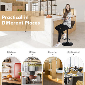 2 Pieces Adjustable Counter Height Bar Stools 360 Degrees Swivel Armless Dining Chair for Pub Kitchen