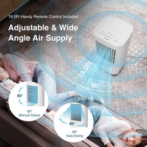 3-in-1 Evaporative Air Cooler Portable Air Conditioner Humidifier with 3 Modes and Remote Control