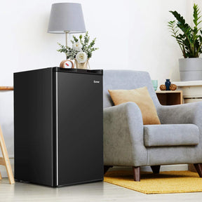 3.2 CU.FT Compact Refrigerator Single Door Freezer Mini Cooler Fridge with Adjustable Thermostat and Removable Glass Shelves for Dorm Apartment Office