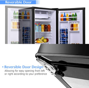 3.2 CU.FT Compact Refrigerator Single Door Freezer Mini Cooler Fridge with Adjustable Thermostat and Removable Glass Shelves for Dorm Apartment Office