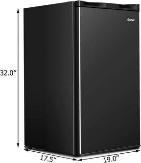 3.2 CU.FT Compact Refrigerator Single Door Freezer Mini Cooler Fridge with Adjustable Thermostat and Removable Glass Shelves for Dorm Apartment Office