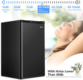 3.2 CU.FT Compact Refrigerator Single Door Freezer Mini Cooler Fridge with Adjustable Thermostat and Removable Glass Shelves for Dorm Apartment Office