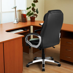 330 lbs Ergonomic Leather Office Chair High Back Adjustable Computer Desk Chair with Rocking Function