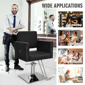 360° Swivel Makeup Hair Salon Chair 330 LBS Height Adjustable Barber Chair with Cushion