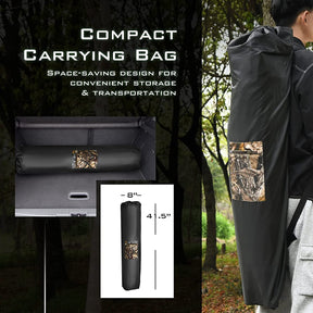 3 Person Pop up Ground Camo Deer Blind Portable Camouflage Hunting Blind Tent with 360 Degree Mesh Windows Carrying Bag