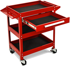 3 Tier Rolling Tool Cart 330 LBS Heavy Duty Utility Trolley Organizer with Drawer