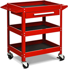 3 Tier Rolling Tool Cart 330 LBS Heavy Duty Utility Trolley Organizer with Drawer