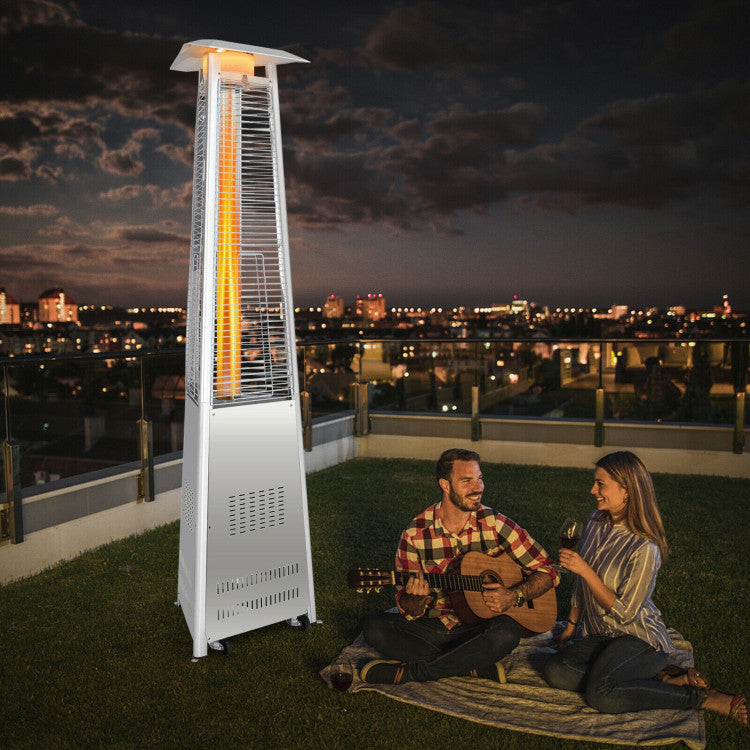 42000 BTU Outdoor Stainless Steel Pyramid Propane Heater With Ignition System and Wheels