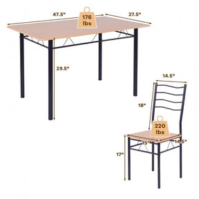 5 Pces Small Apartment Kitchen Table and Chairs Set